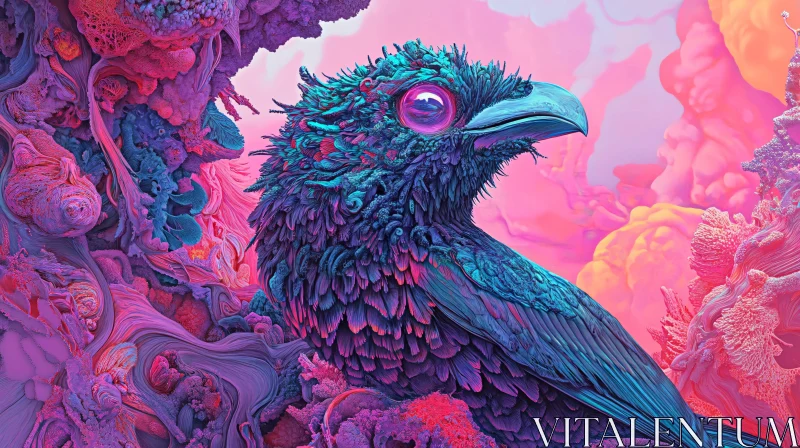 AI ART Surreal Avian with Glowing Plumage