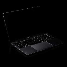Modern Black Laptop with Backlit Keyboard
