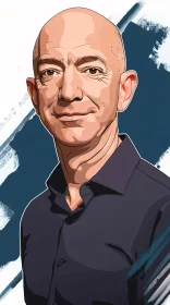 Digital Cartoon Art of Jeff Bezos