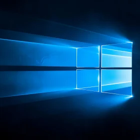 Modern Abstract Blue Light Window Art