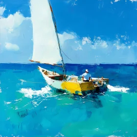 Peaceful Voyage: A Sailboat Painting