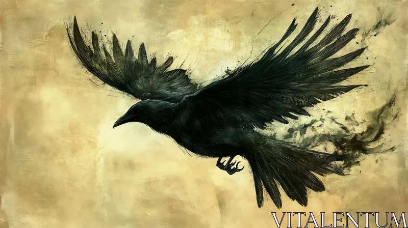 Soaring Raven Artwork AI Image