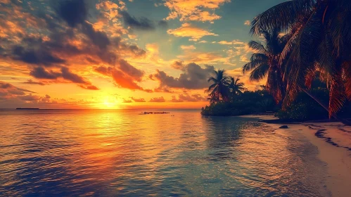 Tropical Sunset Beach Paradise