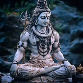 Meditative Lord Shiva with Trident