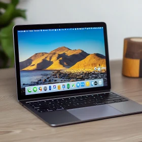 Sleek Laptop with a Minimalist Desk Setup