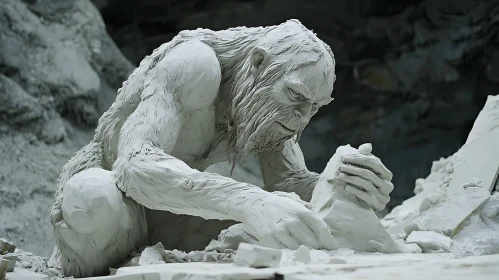 Monstrous Stone Figure - Art Sculpture