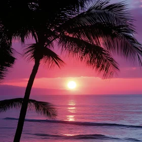 Palm Trees Silhouetted at Sunset