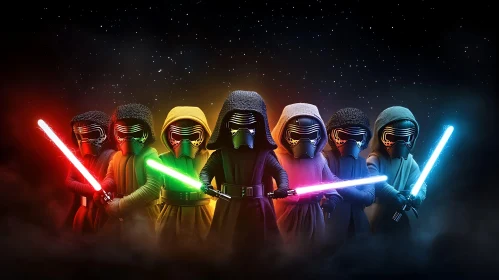 Colorful Lightsabers in Star Wars Universe