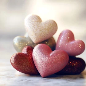 Pile of Glitter Hearts