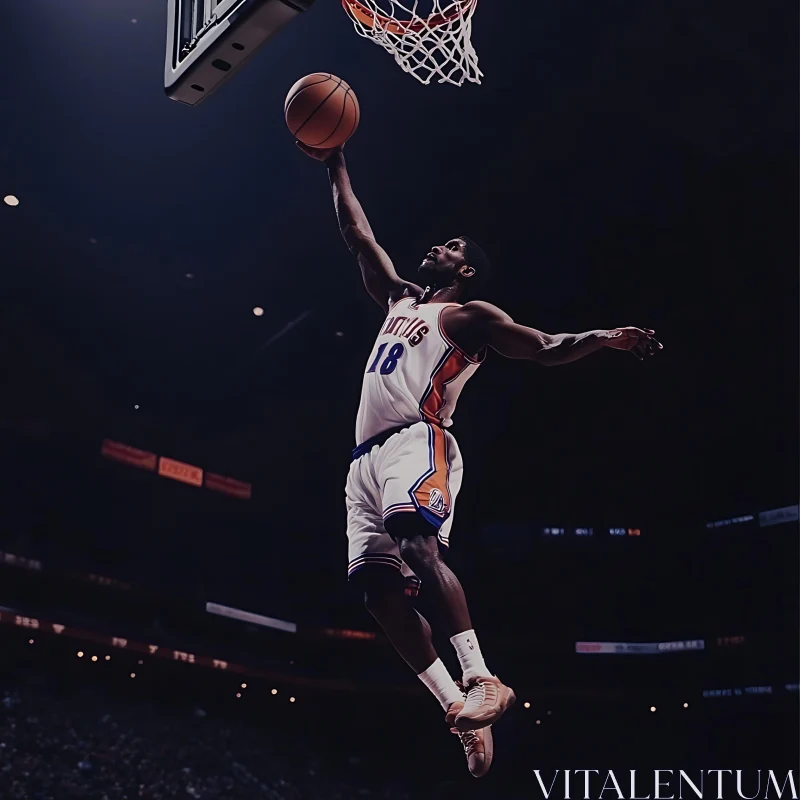 Athlete Scoring a Basket AI Image