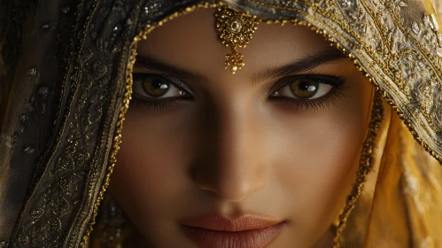 Golden Gaze: A Woman's Portrait