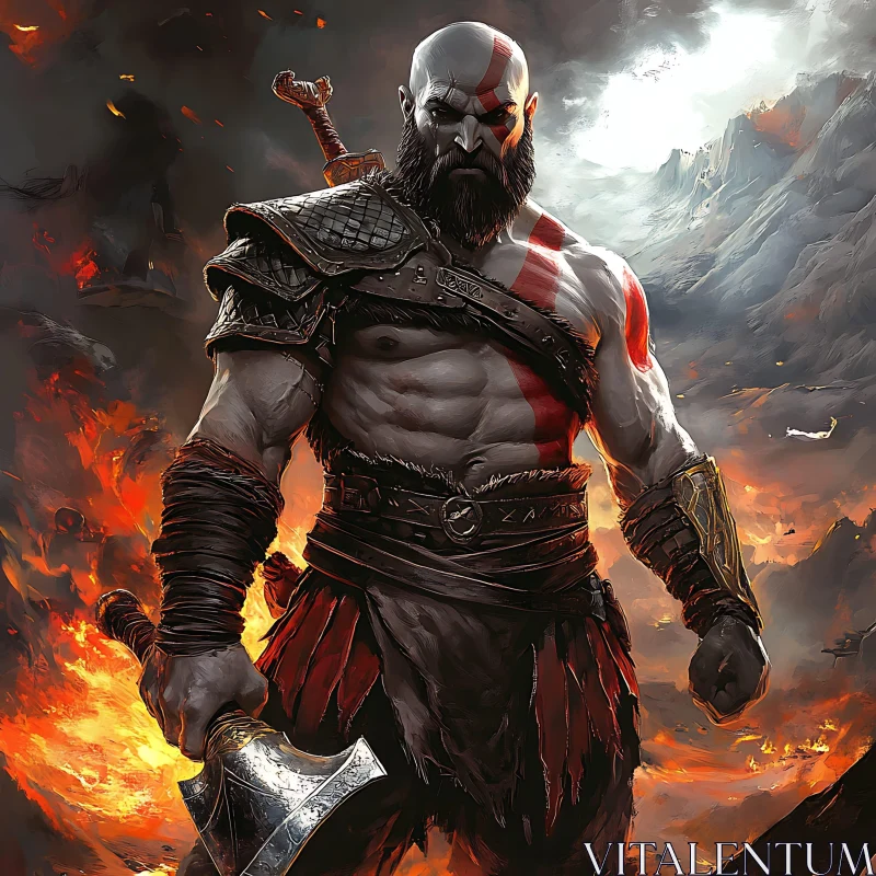 God of War Character Portrait AI Image