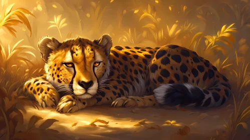 Serene Cheetah Basking in Nature