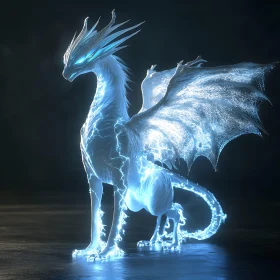 Glowing Dragon with Blue Energy