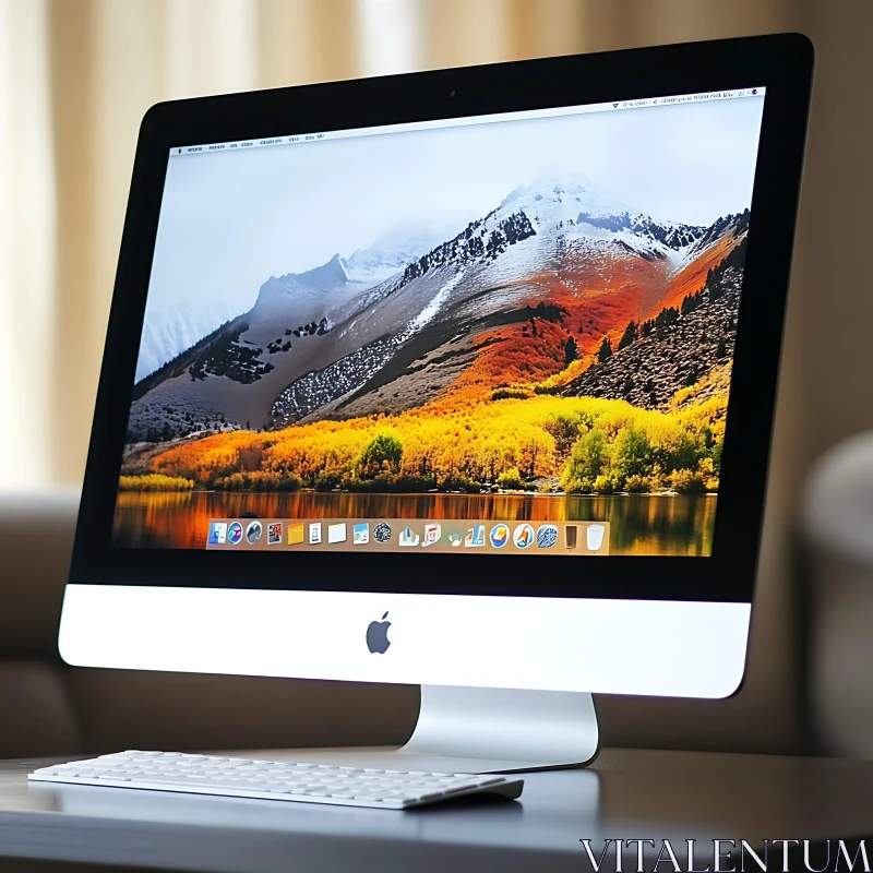 Modern Apple iMac Workspace AI Image