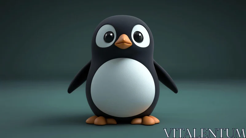 Charming Penguin Cartoon Art AI Image