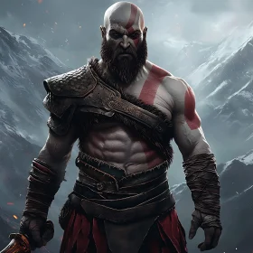 Fierce Warrior in Winter Scene