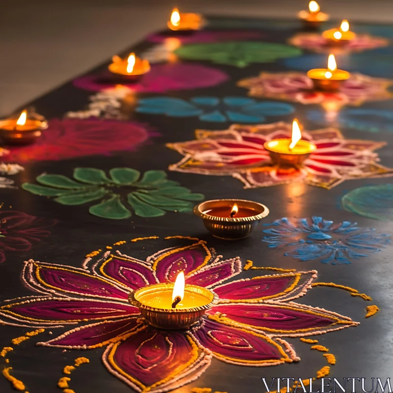 Illuminated Rangoli: A Diwali Celebration AI Image