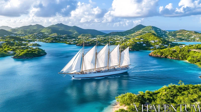 AI ART Island Sailing Adventure