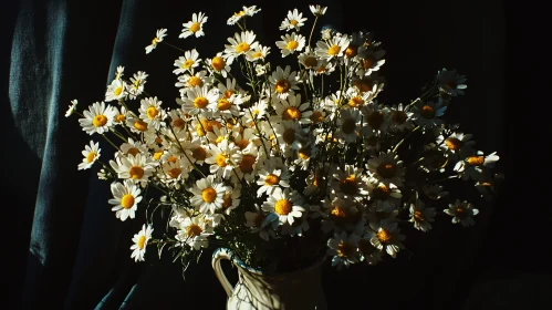 Sunlit Daisies in Vase