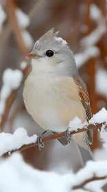 Bird Perched in Snowy Landscape