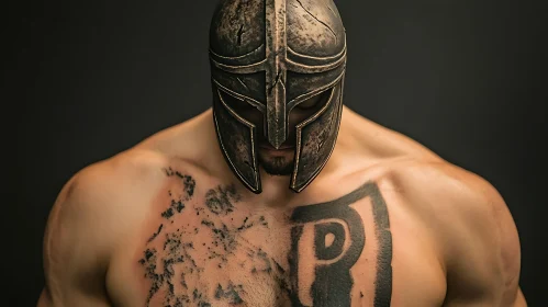 Warrior's Stare: Portrait with Helmet