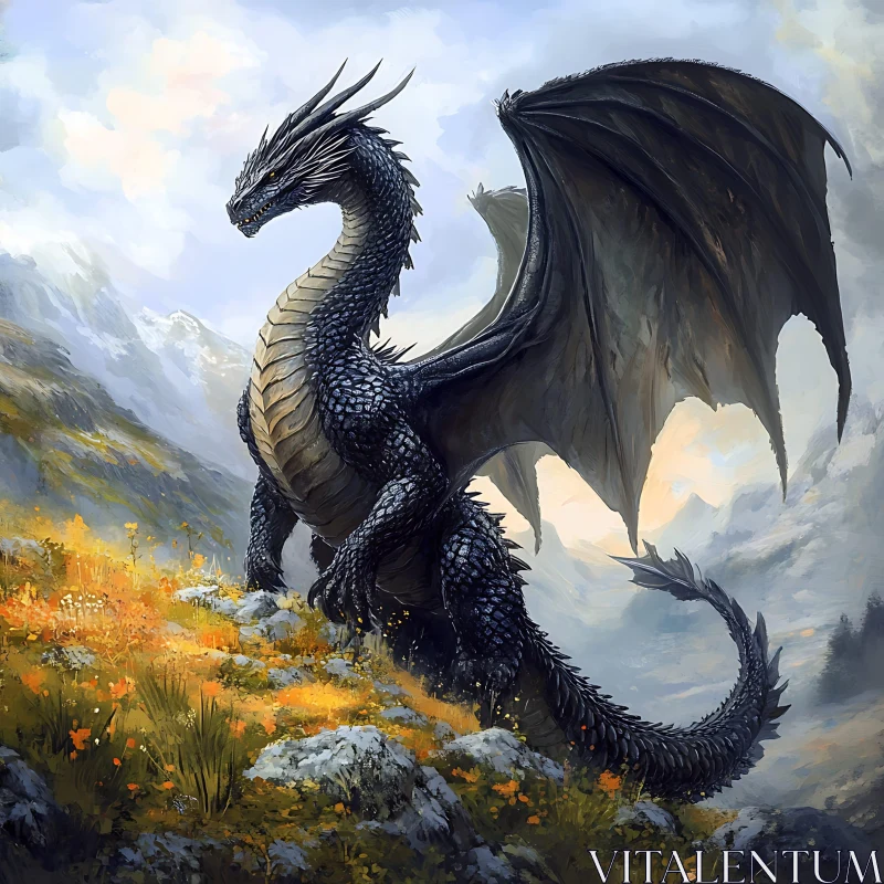 AI ART Fantasy Dragon Overlook