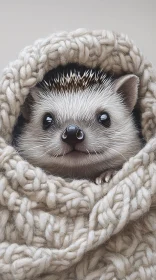 Cozy Hedgehog in Woolen Wrap