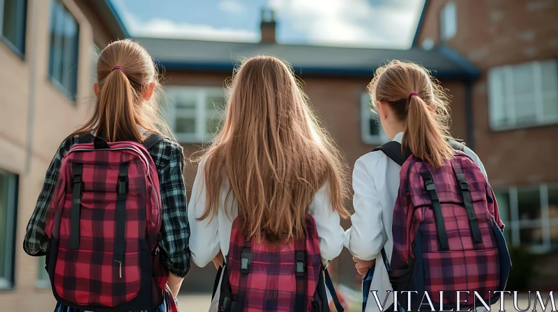 Three Students with Backpacks AI Image