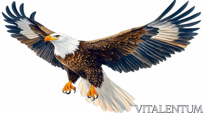 AI ART Soaring Eagle with Expansive Wings