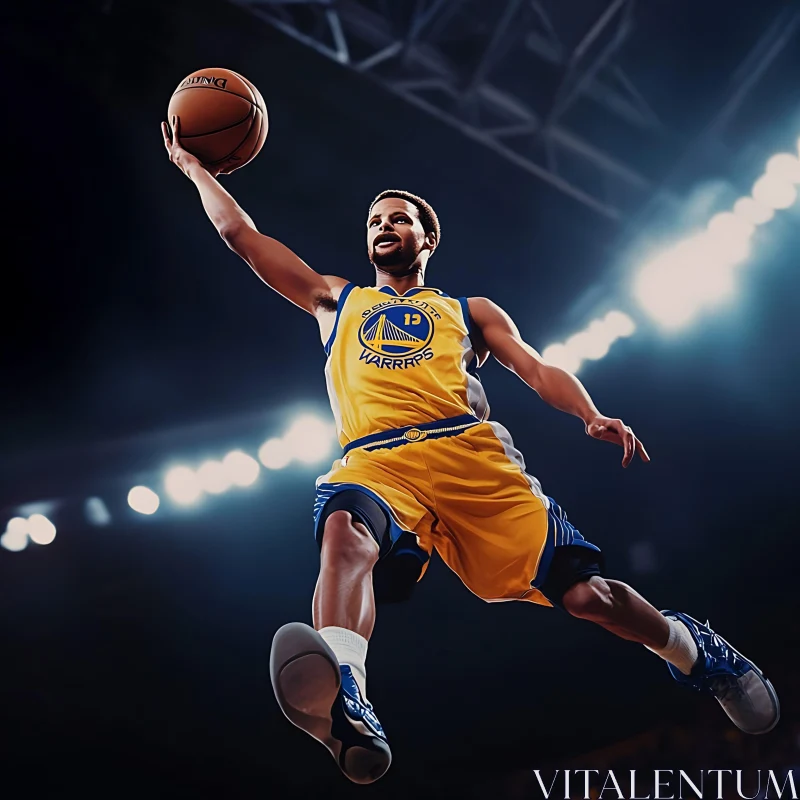 Athlete Shooting Basketball AI Image