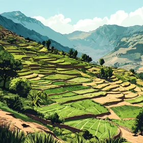 Scenic Mountain Terraced Fields