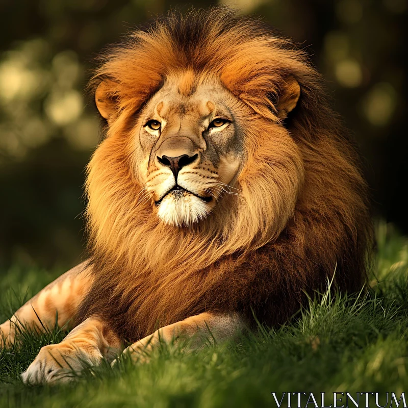 AI ART Resting Lion