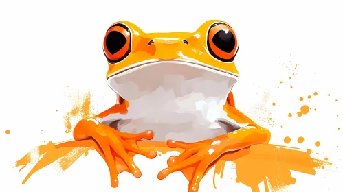 Vibrant Frog in Artistic Style