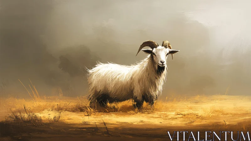 AI ART Serene Goat Portrait in Rustic Ambiance