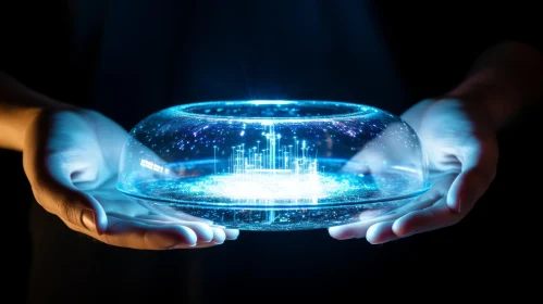 Enchanting Light in a Transparent Glass Bowl - UHD Image