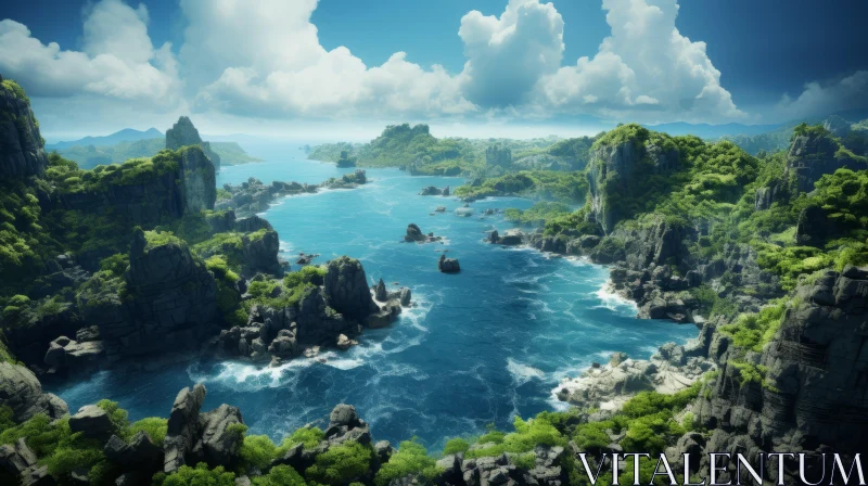 Landscapes of Tonga: Majestic Sea Cliffs and Mountains AI Image