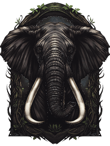 Realistic Elephant Head Illustration for T-Shirt Design POD Design