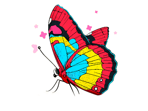 Vibrant Vector Illustration of a Butterfly with Colorful Wings