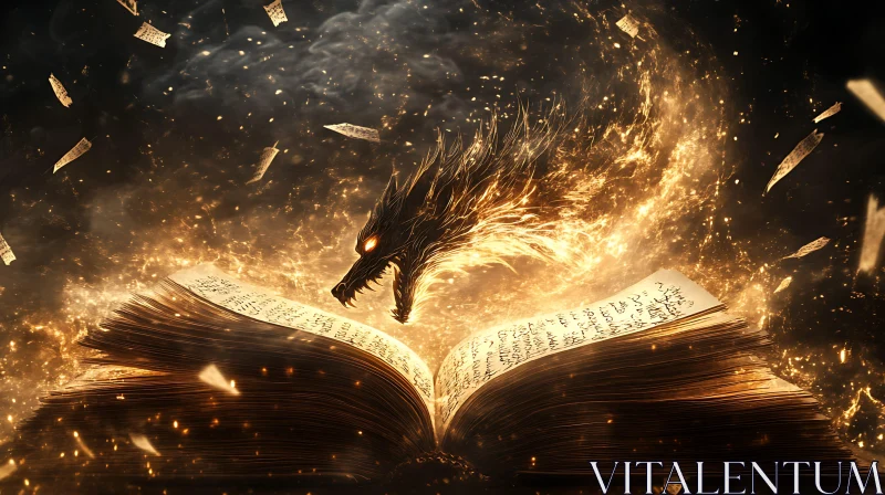 AI ART Fiery Dragon Book of Legends