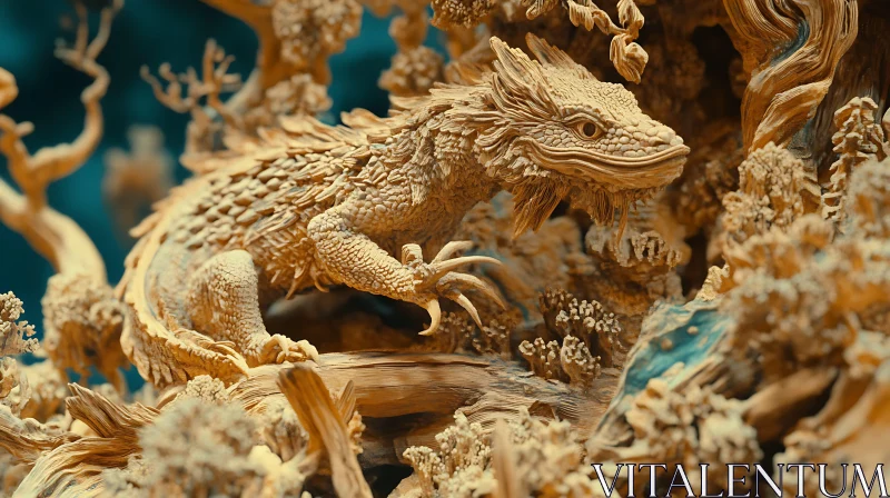 AI ART Detailed Dragon Figurine Art Piece