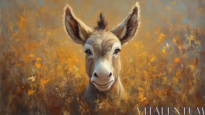 Playful Donkey Painting AI Image