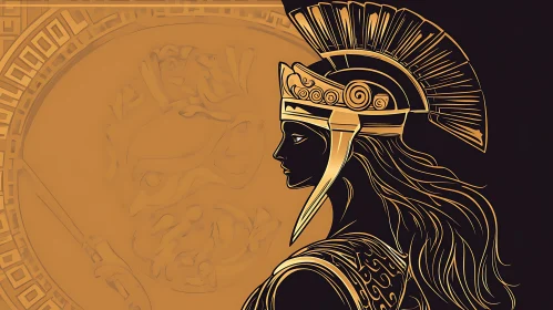 Profile of Woman Warrior in Gold