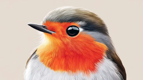 Robin Bird Close-Up Art