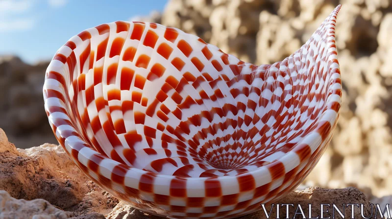 AI ART Red and White Striped Glass Object