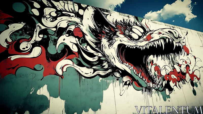 AI ART Urban Dragon Mural Art