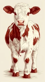 Artistic Cow Drawing