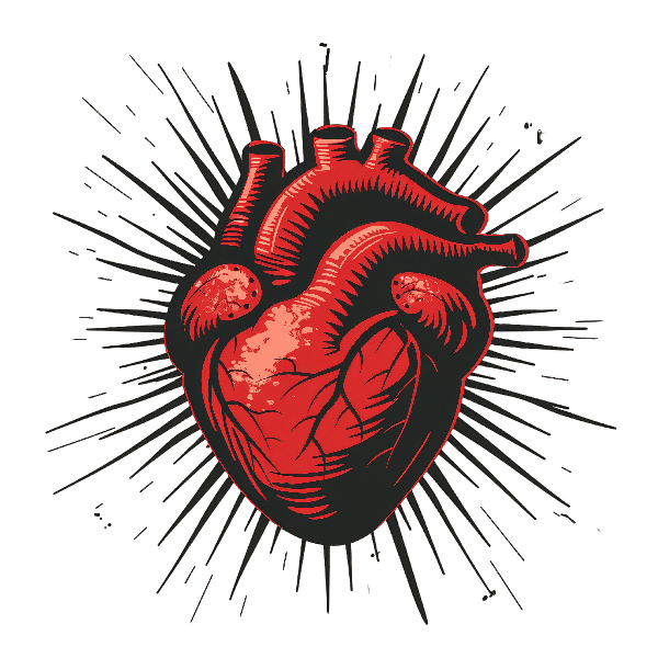 Artistic Human Heart Design POD Design