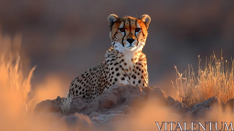 Desert Cheetah Portrait AI Image