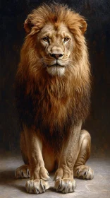 Regal Lion with Magnificent Mane